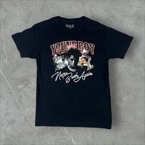 NBA Young Boy Never Broke Again Size Medium Hip-Hop Black Short Sleeve T-Shirt